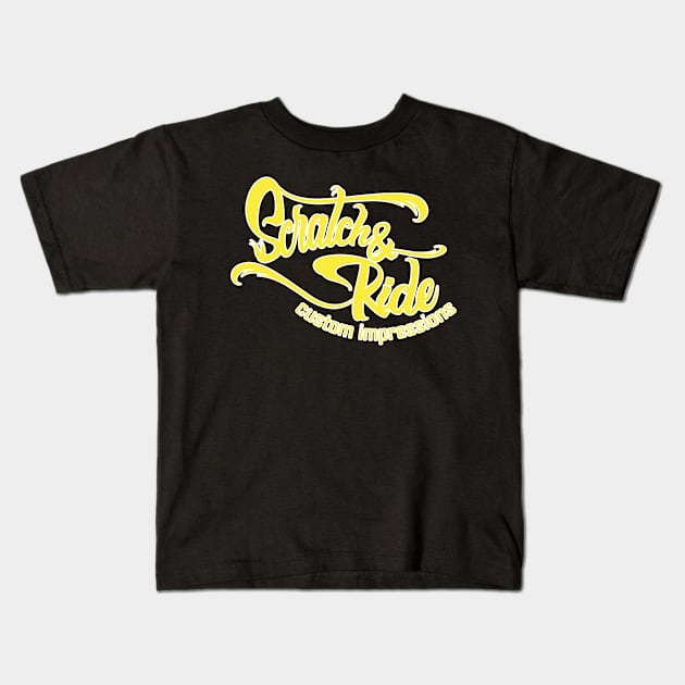 Scratch & Ride Brand (Yellow Logo) Kids T-Shirt by Scratch&Ride